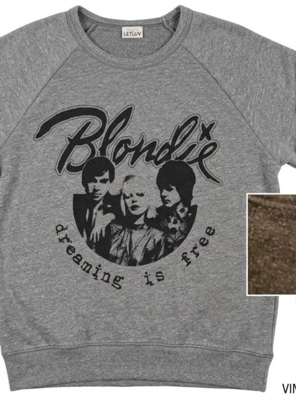 Letluv Anthropologie Blondie Dreaming Is Free Crewneck Pullover Grey XS